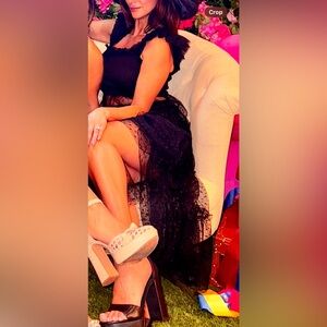 Blu Pepper Black Ruffled Maxi Dress